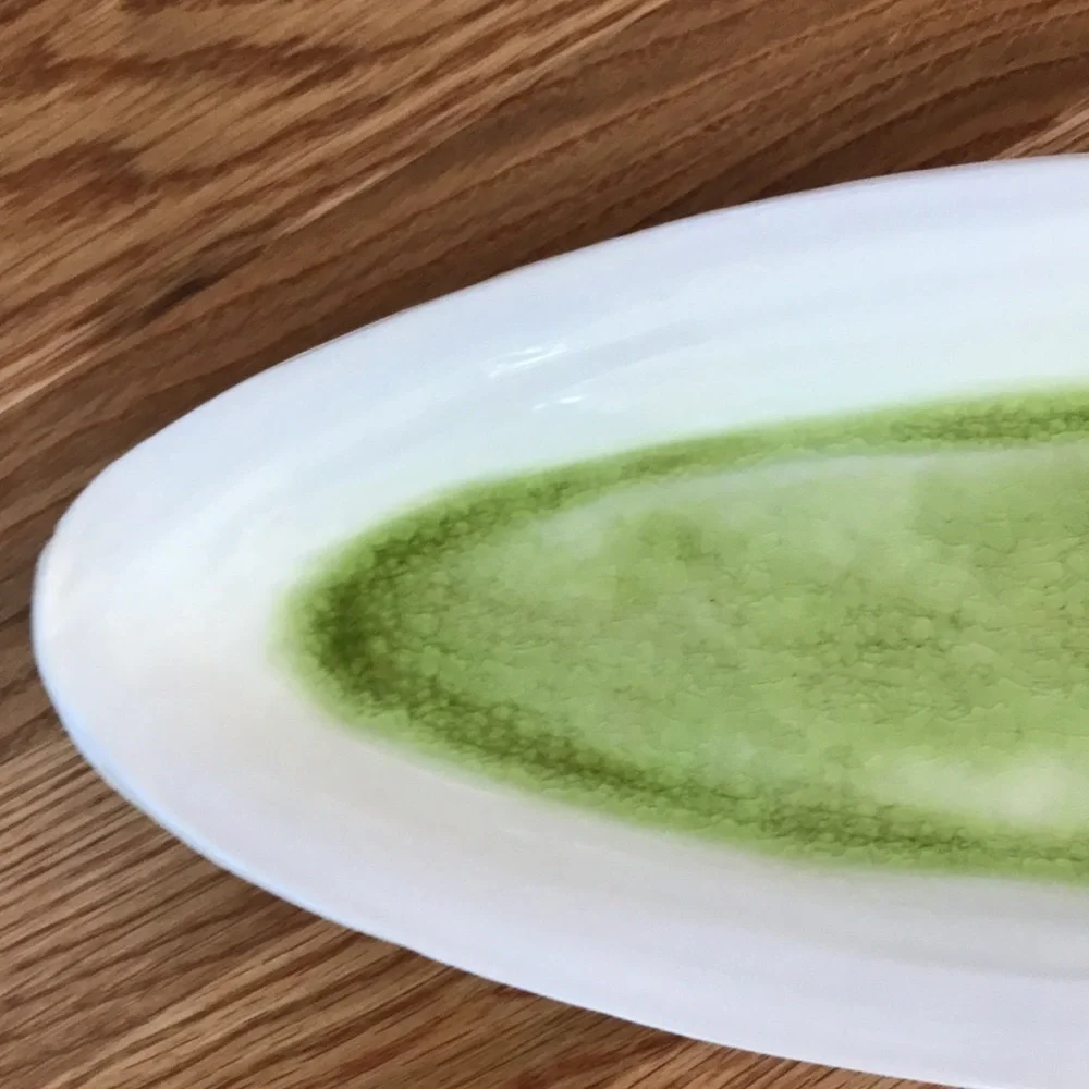 NWT Anthropologie Terrain Handmade Chartreuse Fish Platter.